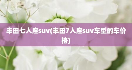 丰田七人座suv(丰田7人座suv车型的车价格)
