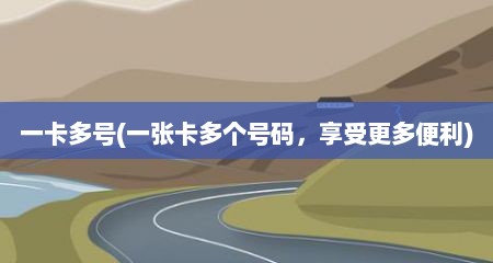 一卡多号(一张卡多个号码，享受更多便利)