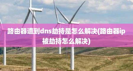 路由器遭到dns劫持是怎么解决(路由器ip被劫持怎么解决)