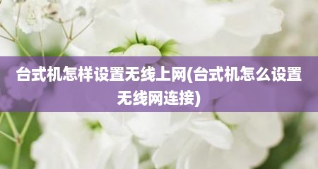 台式机怎样设置无线上网(台式机怎么设置无线网连接)