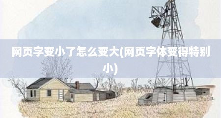 网页字变小了怎么变大(网页字体变得特别小)