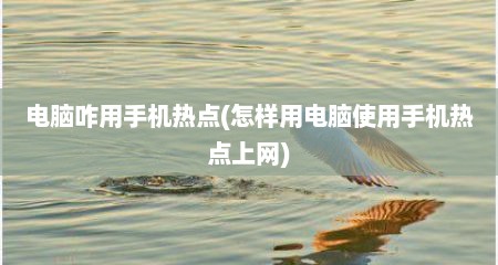 电脑咋用手机热点(怎样用电脑使用手机热点上网)