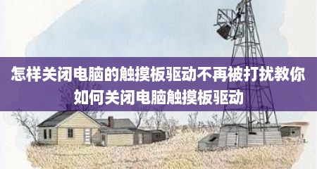 怎样关闭电脑的触摸板驱动不再被打扰教你如何关闭电脑触摸板驱动