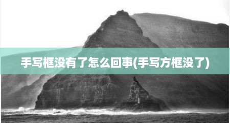 手写框没有了怎么回事(手写方框没了)