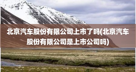 北京汽车股份有限公司上市了吗(北京汽车股份有限公司是上市公司吗)