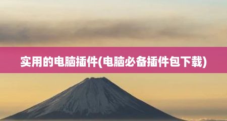 实用的电脑插件(电脑必备插件包下载)