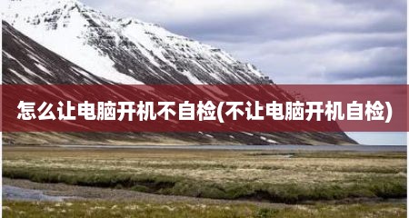 怎么让电脑开机不自检(不让电脑开机自检)