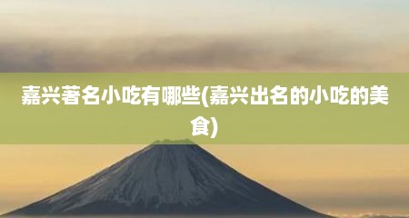 嘉兴著名小吃有哪些(嘉兴出名的小吃的美食)