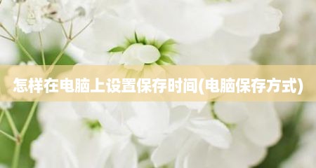 怎样在电脑上设置保存时间(电脑保存方式)