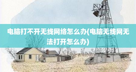 电脑打不开无线网络怎么办(电脑无线网无法打开怎么办)