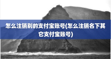 怎么注销别的支付宝账号(怎么注销名下其它支付宝账号)