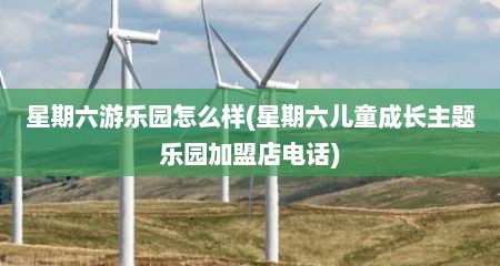 星期六游乐园怎么样(星期六儿童成长主题乐园加盟店电话)