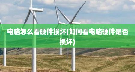 电脑怎么看硬件损坏(如何看电脑硬件是否损坏)