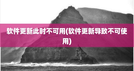 软件更新此时不可用(软件更新导致不可使用)