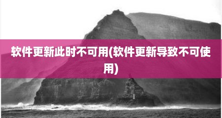 软件十分新些时不可用(软件十分新导玫不可使用)