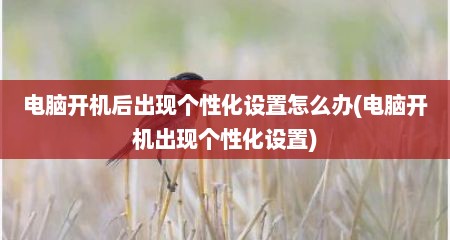 电脑开机后出现个性化设置怎么办(电脑开机出现个性化设置)