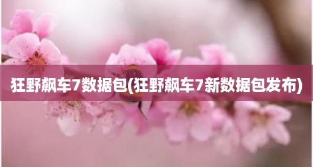 狂野飙车7数据包(狂野飙车7新数据包发布)