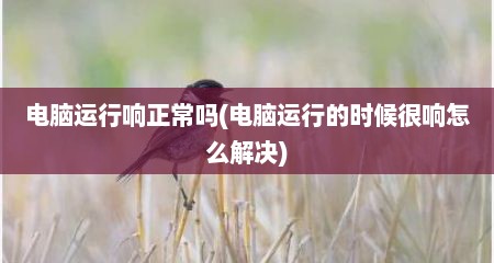 电脑运行响正常吗(电脑运行的时候很响怎么解决)