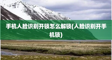 手机人脸识别开锁怎么解锁(人脸识别开手机锁)