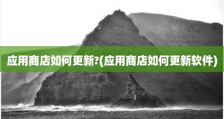 应用商店如何更新?(应用商店如何更新软件)