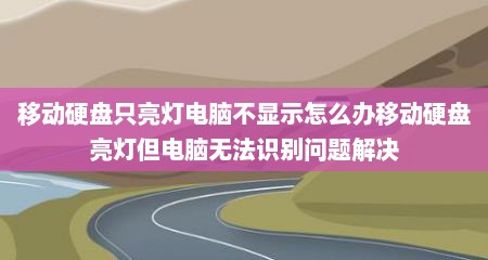 移动硬盘只亮灯电脑不显示怎么办移动硬盘亮灯但电脑无法识别问题解决