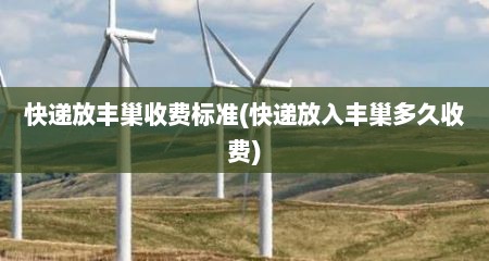 快递放丰巢收费标准(快递放入丰巢多久收费)