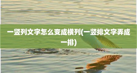 一竖列文字怎么变成横列(一竖排文字弄成一排)