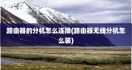 路由器的分机怎么连接(路由器无线分机怎么装)