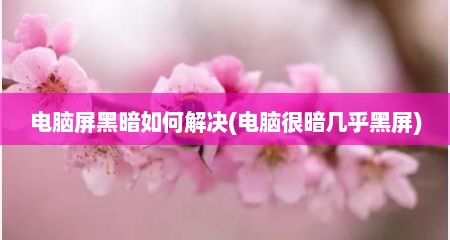 电脑屏黑暗如何解决(电脑很暗几乎黑屏)