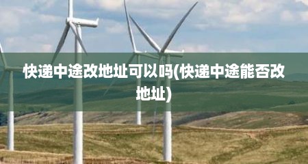 快递中途改地址可以吗(快递中途能否改地址)
