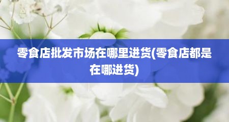 零食店批发市场在哪里进货(零食店都是在哪进货)