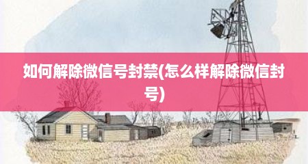 如何解除微信号封禁(怎么样解除微信封号)