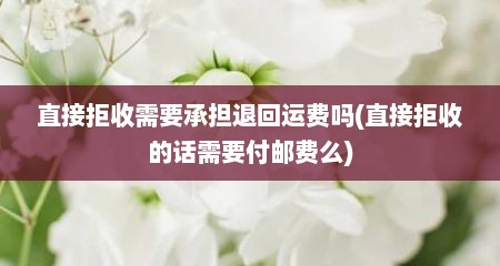 直接拒收需要承担退回运费吗(直接拒收的话需要付邮费么)