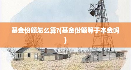 基金份额怎么算?(基金份额等于本金吗)