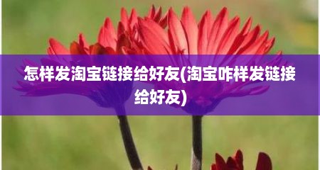 怎样发淘宝链接给好友(淘宝咋样发链接给好友)