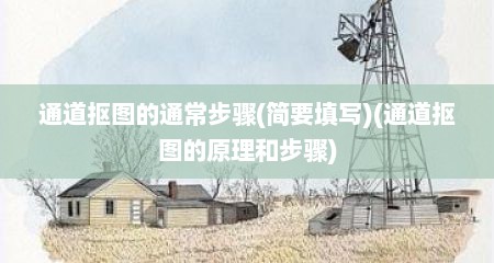 通道抠图的通常步骤(简要填写)(通道抠图的原理和步骤)