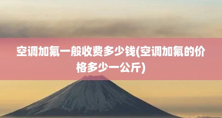 空调加氟一般收费多少钱(空调加氟的价格多少一公斤)