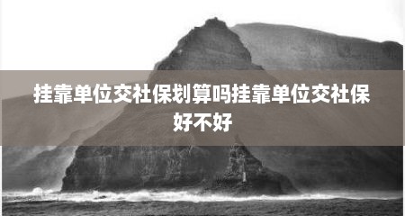 挂靠单位交社保划算吗挂靠单位交社保好不好