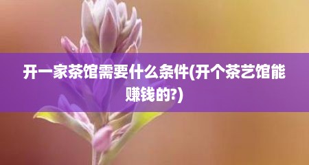 开一家茶馆需要什么条件(开个茶艺馆能赚钱的?)