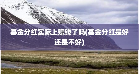 基金分红实际上赚钱了吗(基金分红是好还是不好)