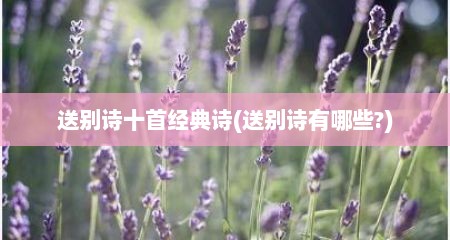送别诗十首经典诗(送别诗有哪些?)