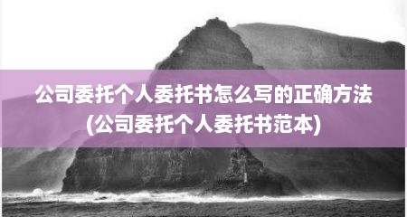 公司委托个人委托书怎么写的正确方法(公司委托个人委托书范本)