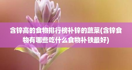 含锌高的食物排行榜补锌的蔬菜(含锌食物有哪些吃什么食物补铁最好)