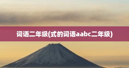 词语二年级(式的词语aabc二年级)