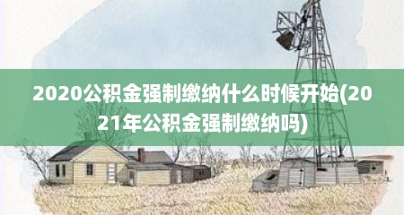 2020公积金强制缴纳什么时候开始(2021年公积金强制缴纳吗)