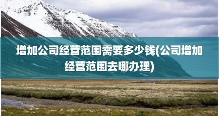 增加公司经营范围需要多少钱(公司增加经营范围去哪办理)