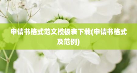 申请书格式范文模板表下载(申请书格式及范例)