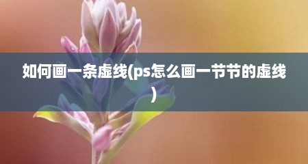 如何画一条虚线(ps怎么画一节节的虚线)
