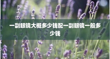 一副眼镜大概多少钱配一副眼镜一般多少钱