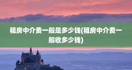 租房中介费一般是多少钱(租房中介费一般收多少钱)